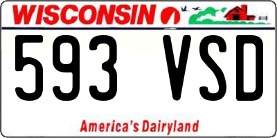 WI license plate 593VSD