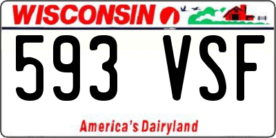 WI license plate 593VSF