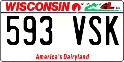 WI license plate 593VSK