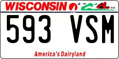 WI license plate 593VSM