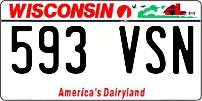 WI license plate 593VSN