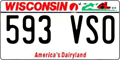 WI license plate 593VSO