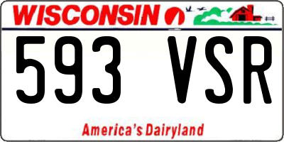 WI license plate 593VSR