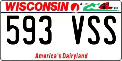WI license plate 593VSS