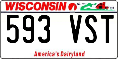 WI license plate 593VST