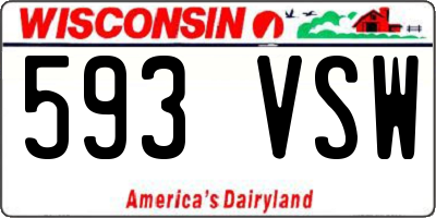 WI license plate 593VSW