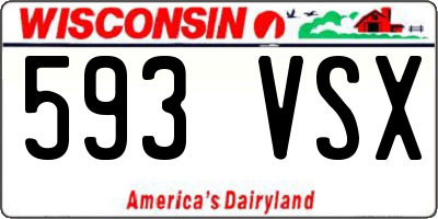 WI license plate 593VSX