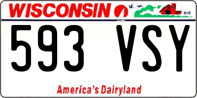 WI license plate 593VSY
