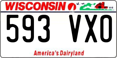 WI license plate 593VXO