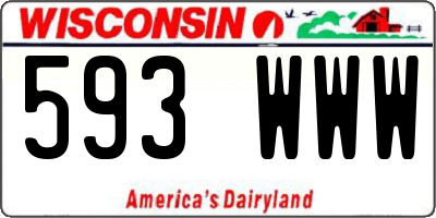 WI license plate 593WWW