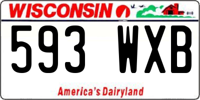 WI license plate 593WXB