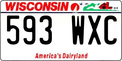 WI license plate 593WXC