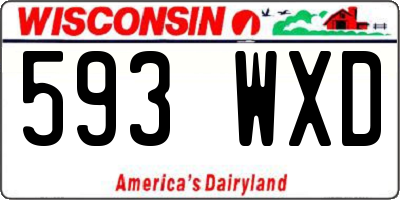 WI license plate 593WXD