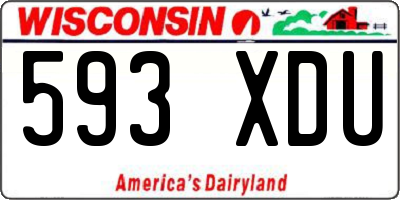 WI license plate 593XDU