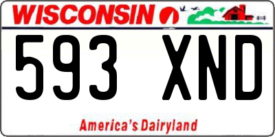 WI license plate 593XND