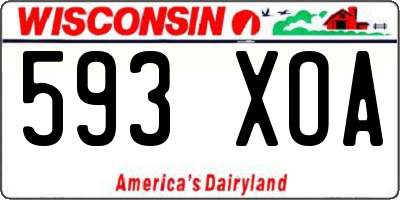 WI license plate 593XOA