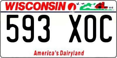 WI license plate 593XOC