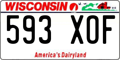 WI license plate 593XOF