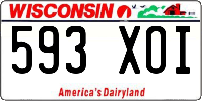 WI license plate 593XOI