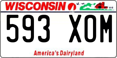 WI license plate 593XOM