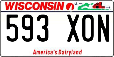 WI license plate 593XON