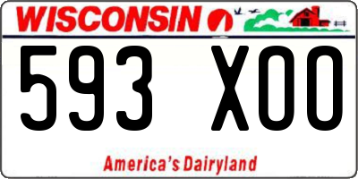 WI license plate 593XOO