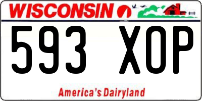 WI license plate 593XOP