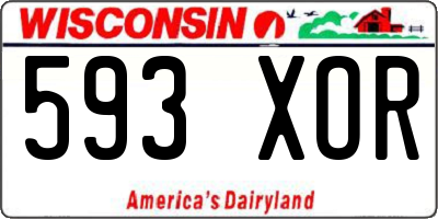 WI license plate 593XOR