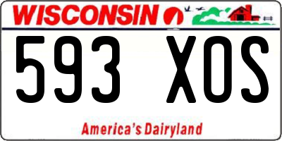 WI license plate 593XOS