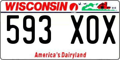 WI license plate 593XOX