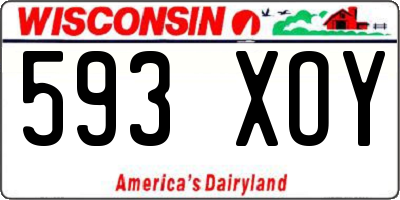 WI license plate 593XOY