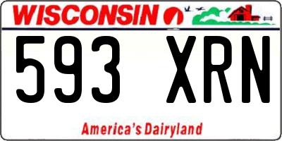 WI license plate 593XRN