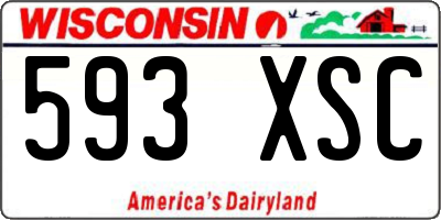 WI license plate 593XSC