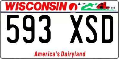 WI license plate 593XSD