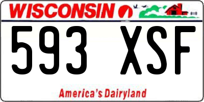 WI license plate 593XSF