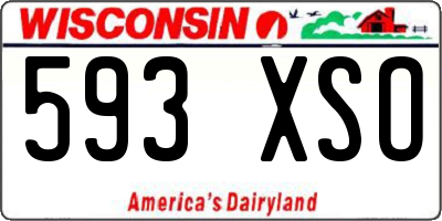 WI license plate 593XSO