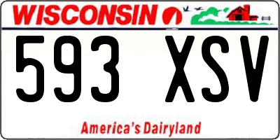 WI license plate 593XSV