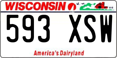 WI license plate 593XSW