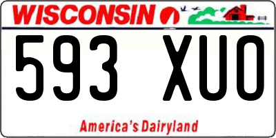 WI license plate 593XUO