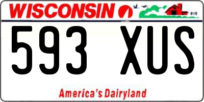 WI license plate 593XUS