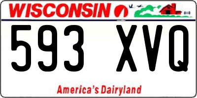 WI license plate 593XVQ
