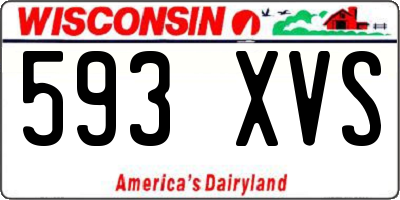 WI license plate 593XVS