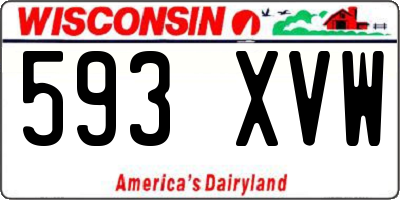 WI license plate 593XVW