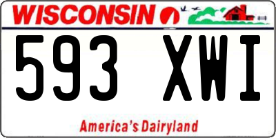 WI license plate 593XWI