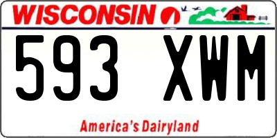 WI license plate 593XWM