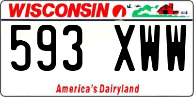 WI license plate 593XWW