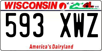 WI license plate 593XWZ
