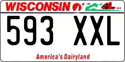 WI license plate 593XXL