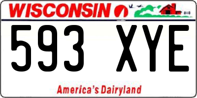WI license plate 593XYE