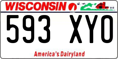 WI license plate 593XYO
